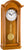 Horloge murale en bois avec cadran rond et pendule, boîtier vitré, brun doré