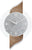 Horloge murale en bois avec cadran rond, gris foncé, index et aiguilles blancs