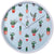 Horloge murale (Ø30 cm) en plastique, cadran bleu clair avec imprimé cactus