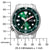 Montre homme avec cadran vert et échelle en millimètres, avec date
