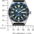 Montre homme avec cadran bleu, index blancs et affichage de la date