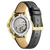 Fond de montre Citizen pour homme avec mouvement automatique argenté et bracelet en cuir noir