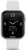 Montre connectée avec écran noir et bracelet en silicone blanc, boîtier rectangulaire