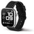 OPS!-Montre connectée unisexe avec cadran noir et bracelet en silicone noir, vue 3/4