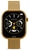 Montre connectée unisexe : bracelet milanais doré, écran noir