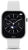 Montre connectée unisexe avec écran noir et bracelet en silicone blanc, lunette en strass