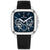 Tommy Hilfiger Herrenuhr: Skelettzifferblatt, blaues Ziffernblatt, schwarzes Lederarmband