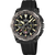 Montre chronographe pour homme avec bracelet en caoutchouc noir, cadran argenté