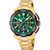 Montre chronographe pour homme FESTINA avec cadran vert et bracelet en acier inoxydable doré