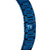 Blaues Metallarmband der Herrenuhr mit Verschluss und Hersteller-Logo