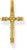 Pendentif croix finition or jaune avec détails tête de mort et ornements, à bélière