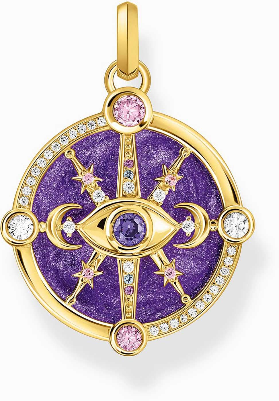 Thomas Sabo Kettenanhänger mit violettem Stern-Design und gelber Fassung