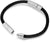 Geflochtenes Lederarmband schwarz mit silbernem Ringverschluss und Endkappen