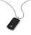 Collier avec chaîne argentée et pendentif rectangulaire en carbone noir à motif, police