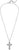 Collier avec pendentif croix et chaîne à maillons, argenté