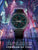 POLICE Smartwatch mit blau leuchtendem Ziffernblatt, schwarzes Armband