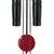 Colliers avec boule rouge et deux pendentifs cylindriques noirs