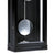 Façade de montre murale avec pendule ronde argentée et boîtier noir, échelle gravée en bas.