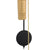 Poids du pendule de l'horloge murale avec boule de pendule noire et chaîne métallique dorée