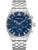 Herrenuhr mit blauem Zifferblatt, Chronograph, Edelstahlarmband