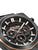 Herrenuhr Police Chronograph mit schwarzem Zifferblatt und roségoldenen Indexen, Subdials