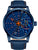 Police Herrenuhr mit blauem Zifferblatt, Lederarmband, Leuchtzeigern, Mineralglas