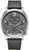 Bracelet de montre pour homme avec bracelet en cuir vert, boîtier rond en acier inoxydable et cadran tête de mort