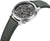 Bracelet pour homme avec bracelet en cuir vert, boîtier en acier inoxydable et cadran analogique tête de mort