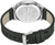 Bracelet pour homme avec bracelet en cuir vert, boîtier en acier inoxydable, fermoir et cadran avec logo