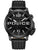 Herrenuhr mit schwarzem Zifferblatt, POLICE-Logo und schwarzem Lederarmband