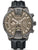Herrenarmbanduhr mit Skelett-Zifferblatt, dunklem Lederarmband und Mineralglas, Police