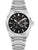 Herrenuhr von Police mit schwarzem Zifferblatt und silbernem Metallarmband