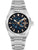 Herrenarmbanduhr mit blauem Zifferblatt, silbernem Edelstahlarmband und goldenen Zeigern