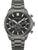 Herrenarmbanduhr mit schwarzem Zifferblatt, Chrono-Subdials und Edelstahlband