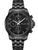 Herrenuhr mit schwarzem Chronograph-Zifferblatt und schwarzem Edelstahlarmband