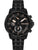 Herrenarmbanduhr mit schwarzem Edelstahlarmband, rundem Zifferblatt und Chronographen-Details
