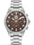 POLICE Herrenarmbanduhr mit Mineralglas, braunem Zifferblatt, Metallarmband