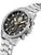 Herrenarmbanduhr, schwarze Chronograph-Anzeige mit goldenen Akzenten, Edelstahlgehäuse