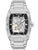 Police Herrenuhr mit Skelettzifferblatt, schwarzem Rand, silbernem Edelstahlband, Automatik