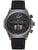 Herrenuhr mit schwarzem Zifferblatt, roter Lünette, schwarzem Armband, Edelstahlgehäuse