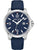 Herrenarmbanduhr mit blauem Zifferblatt, Datumfenster und Quarzwerk, blaues Armband