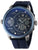 Herrenarmbanduhr von Police mit blauem Zifferblatt, GMT-Dual-Time und Silikonband
