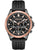 Herrenarmbanduhr mit schwarzem Kautschukband, schwarzem Zifferblatt, Chronograph, Police-Logo
