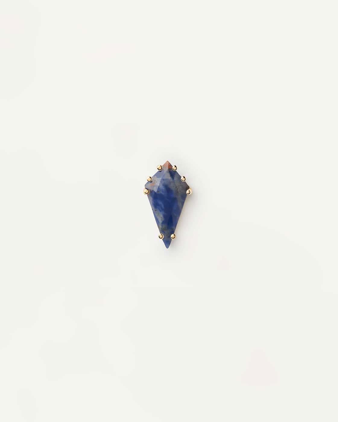 Einzelohrring mit blauen Tropfen-Edelstein und 18K Goldplattierung