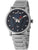 Herrenarmbanduhr mit silbernem Metallarmband und dunklem Zifferblatt, Datum 24