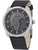 Herrenuhr POLICE mit schwarzem Lederarmband, grauem Zifferblatt mit Totenkopf-Motiv