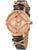Damenuhr mit Roségold-Gehäuse, grauem Lederarmband und Stern-Zifferblatt
