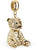 Pendentif ours en acier inoxydable avec strass, ours assis, passant doré