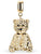 Pendentif ours en acier inoxydable avec strass, œillet doré et passant pivotant