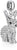 Charm Bering en acier inoxydable, pendentif lapin debout avec pierres scintillantes et passant